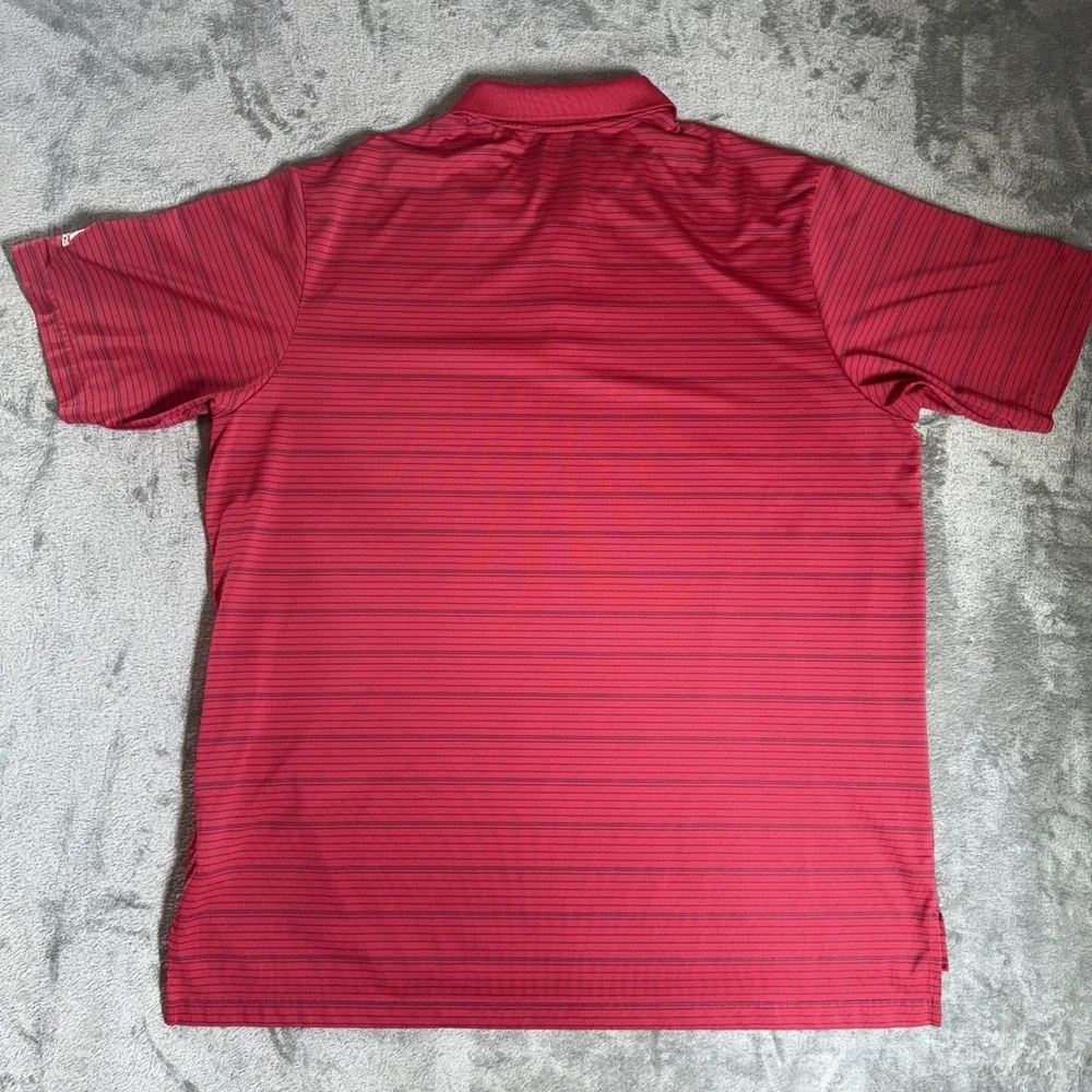 Adidas‎ Red Striped Polo Shirt Golf Short Sleeve Red Size 2XL Performance
